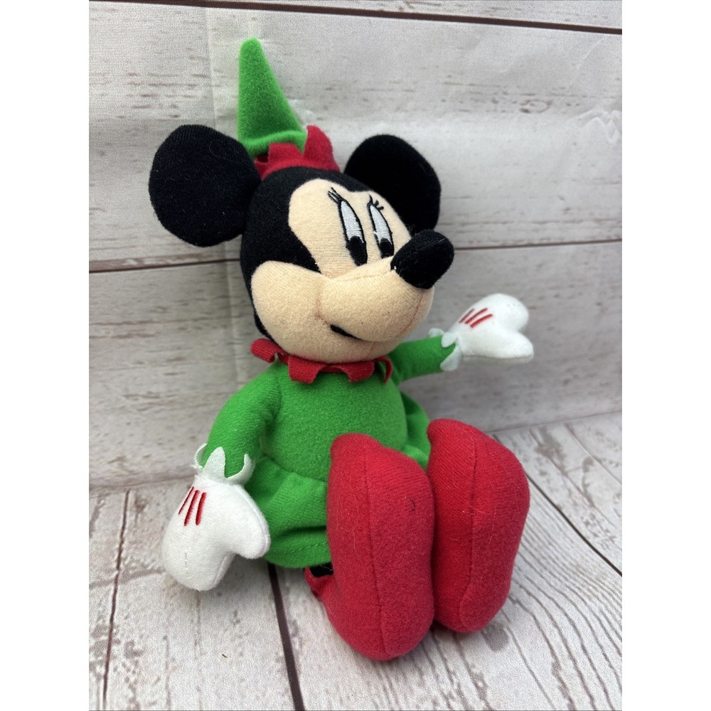 Disney Minnie Mouse 8" Christmas Holiday Elf Plush Stuffed Animal Soft Toy 2013